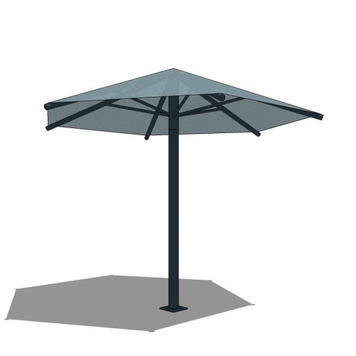 Superior Shade: 12' Hexagon Umbrella With 8' Height, Glide Elbow™, And In-Ground Mount