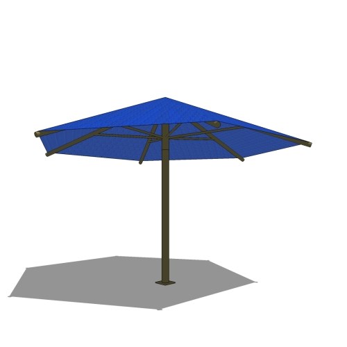 Superior Shade: 16' Hexagon Umbrella With 8' Height, Glide Elbow™, And In-Ground Mount