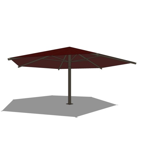 Superior Shade: 24' Hexagon Umbrella With 8' Height, Glide Elbow™, And In-Ground Mount