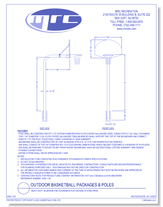 Bison: Heavy-Duty Aluminum Fan Gooseneck Playground System (PR50)