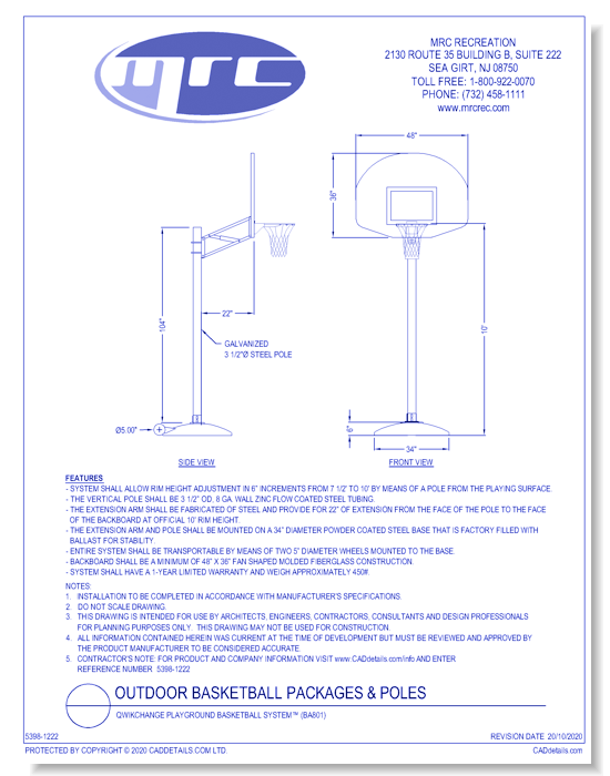 Bison: Qwikchange Playground Basketball System™ (BA801)