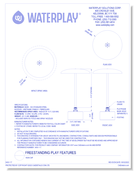 Freestanding Play Features: Rain Cap 