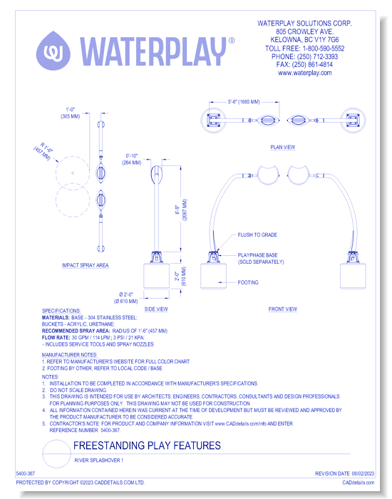 Freestanding Play Features: River Splashover 1