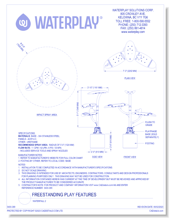 Freestanding Play Features: Waterfall 2