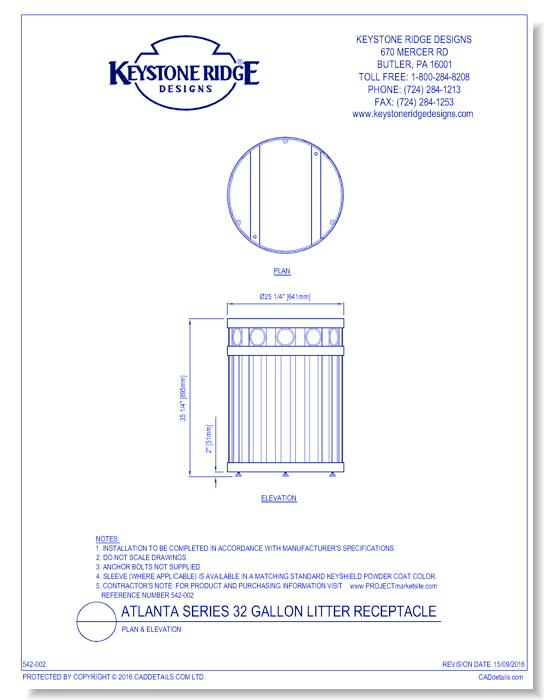 Atlanta Series Litter Receptacle