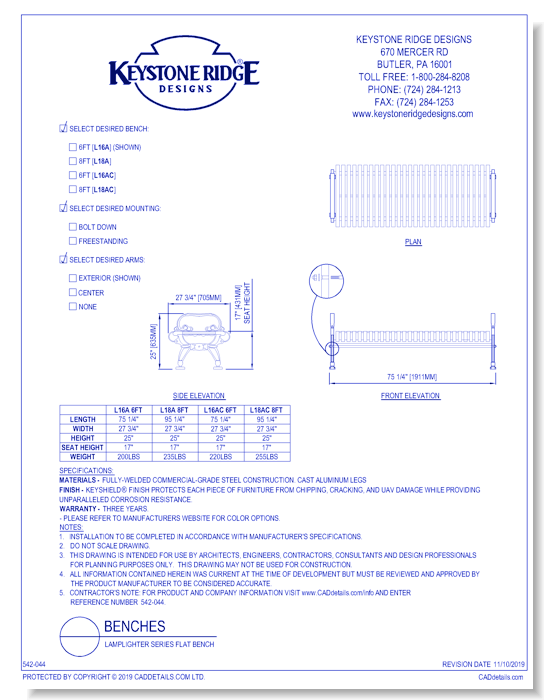 Lamplighter Series Flat Bench