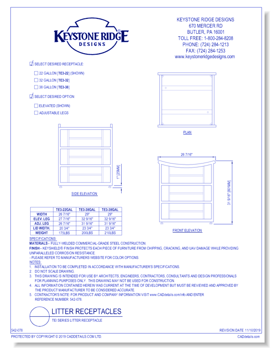 Tei Series Litter Receptacle