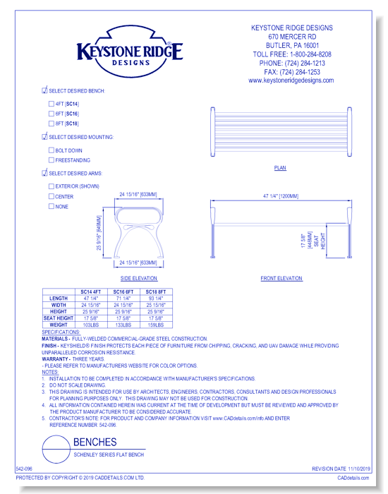 Schenley Series Flat Bench