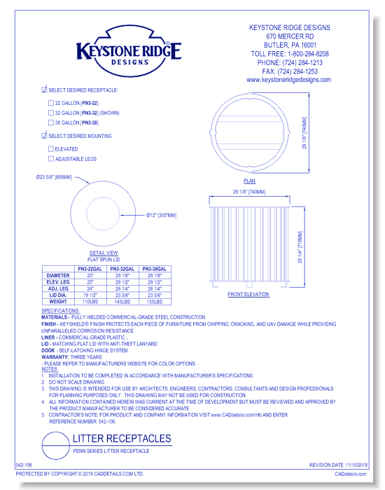 Penn Series Litter Receptacle