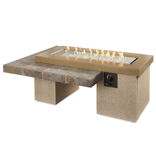 CAD Drawings The Outdoor GreatRoom Company Brown Uptown Linear Gas Fire Pit Table
