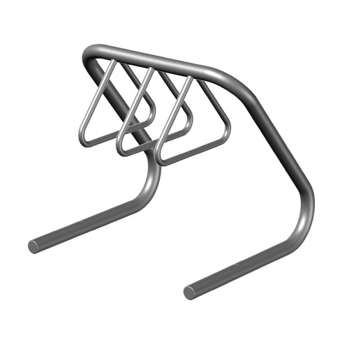 CAD Drawings BIM Models Greenspoke (853003) Triangle Loop Rack, 3-Loops, Surface Mount 