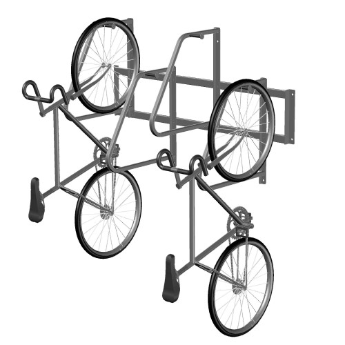 CAD Drawings Greenspoke (CVR-W) Compact Vertical Rack (Bike Hanger) Single Sided, 4-Bikes, Wall Mount 