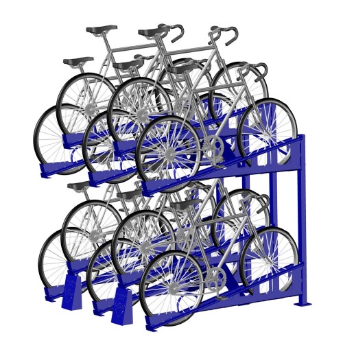 CAD Drawings Greenspoke (851250-6) Twin Topper Bi-Level Rack (Static), 6-Bike Starter Unit, Surface Mount 
