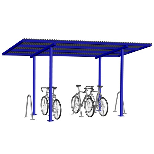 CAD Drawings Greenspoke (855010) Bike Shelter, 4-Post, 16' Long, Surface Mount 