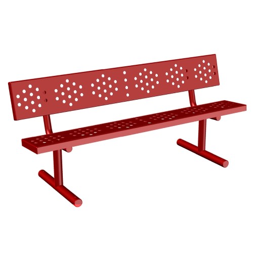 CAD Drawings Knill Site Furnishings (650666) Traditional Park Bench, 6', Perforated Steel, In-Ground/Embedded 
