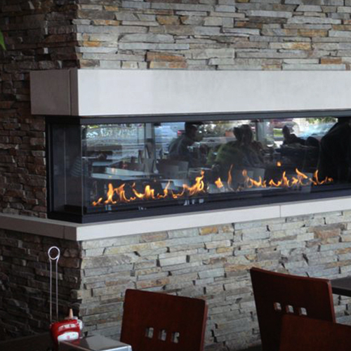 CAD Drawings BIM Models Montigo Fireplaces Custom 5' Corner - C-VIEW (C520CL/CR) Commercial Gas Fireplace
