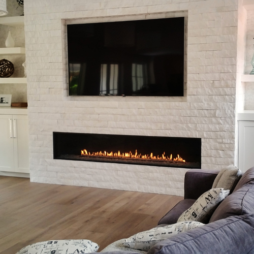 CAD Drawings BIM Models Montigo Fireplaces 8' Single Sided - EXEMPLAR Series (R820) Luxury Residential Gas Fireplace