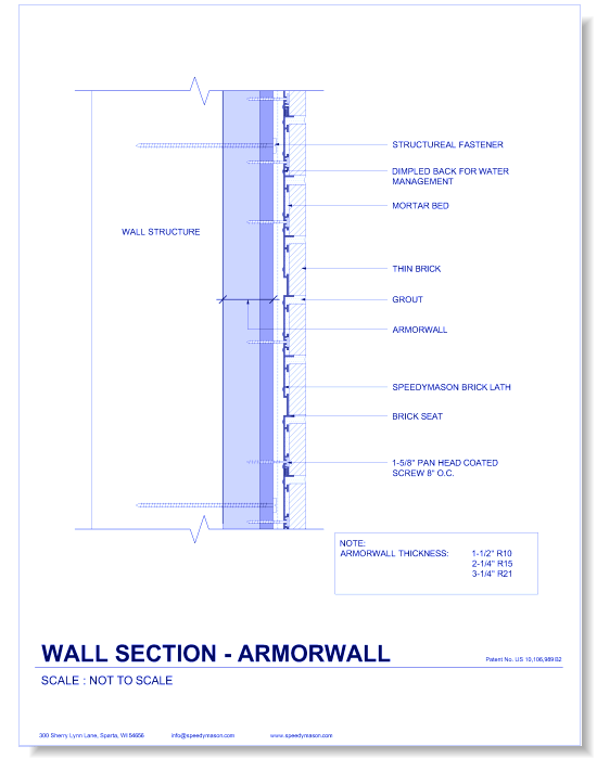 Brick Lath-Sheet: 29 - Wall Section - Armorwall