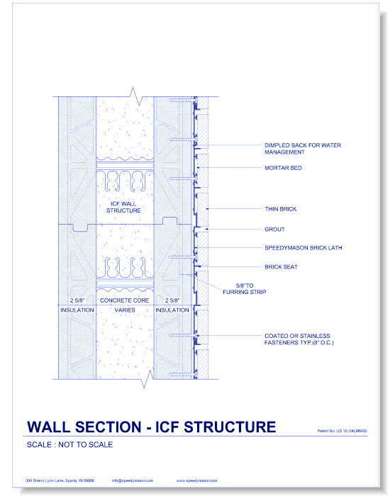 Brick Lath-Sheet: 50 - Wall Section - ICF Structure