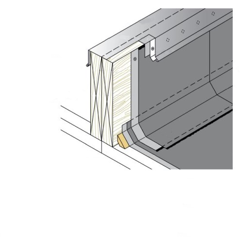 CAD Drawings BIM Models CertainTeed Commercial Roofing CT-05 Wood Area Divider Flashing 