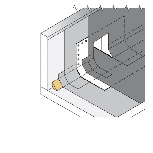 CAD Drawings BIM Models CertainTeed Commercial Roofing CT-11 Through-Wall Scupper Flashing 