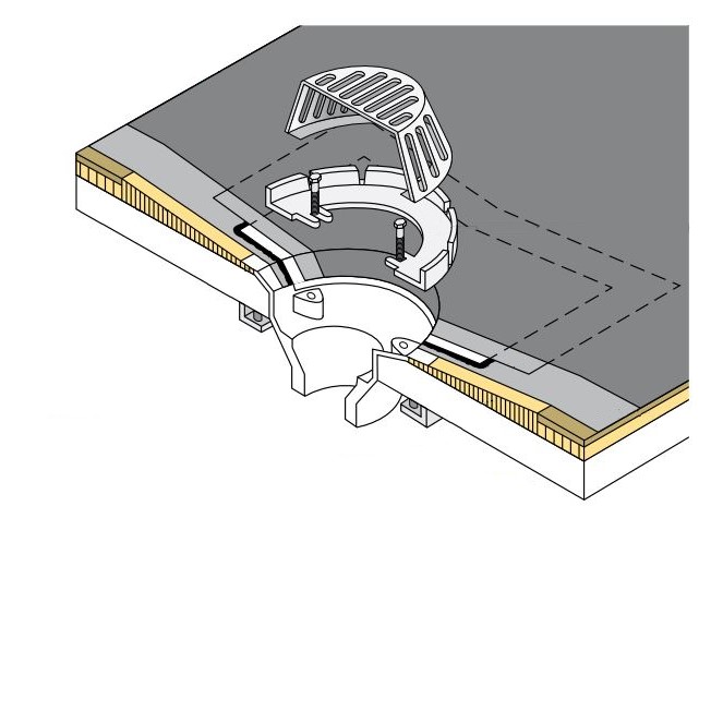 CAD Drawings BIM Models CertainTeed Commercial Roofing CT-12 Drain Flashing