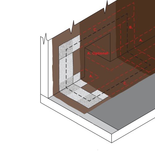 CAD Drawings BIM Models CertainTeed Commercial Roofing CTL-SF-04A through Wall Scupper Flashing