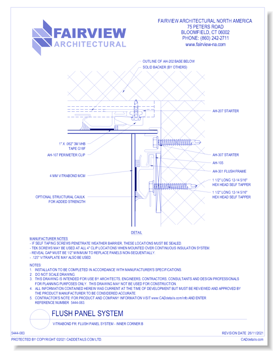  Vitrabond FR (MCM / Aluminum Cladding Material): Flush Panel System - Inner Corner B