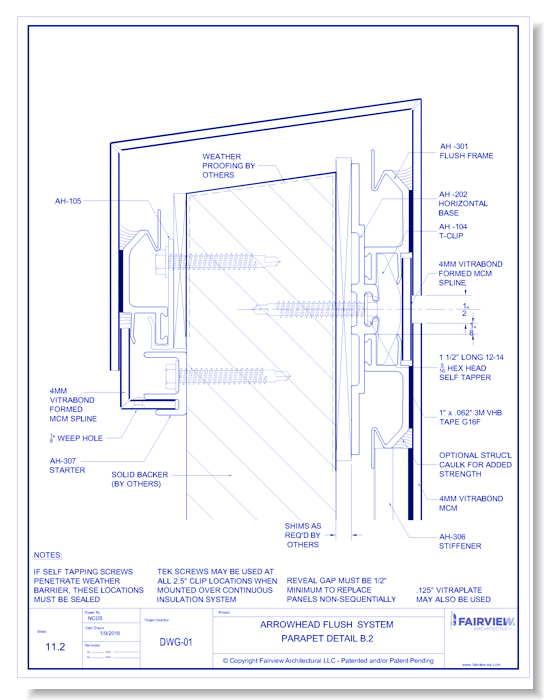  Vitrabond FR (MCM / Aluminum Cladding Material): Flush Panel System - Parapet Detail B.2