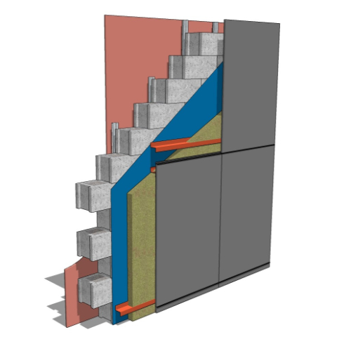 Armatherm™ Z Girt: Fiber Cement - Wall Section - CMU