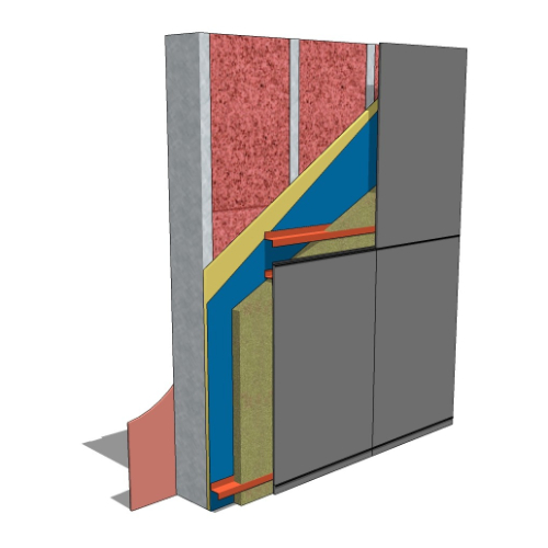 Armatherm™ Z Girt: Fiber Cement - Wall Section - Stud Wall