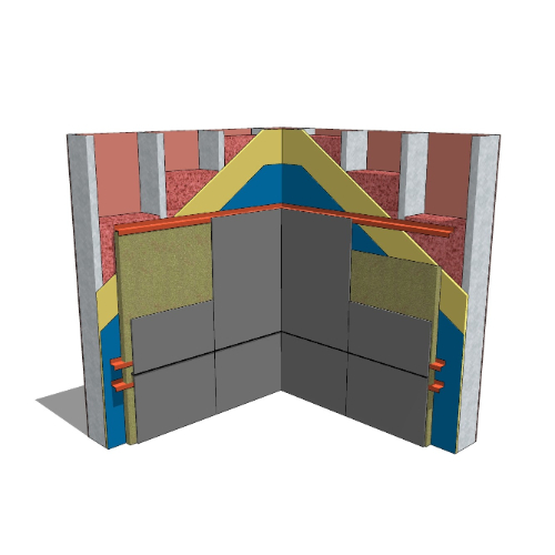 Armatherm™ Z Girt: Fiber Cement - Inside Corner - Stud Wall