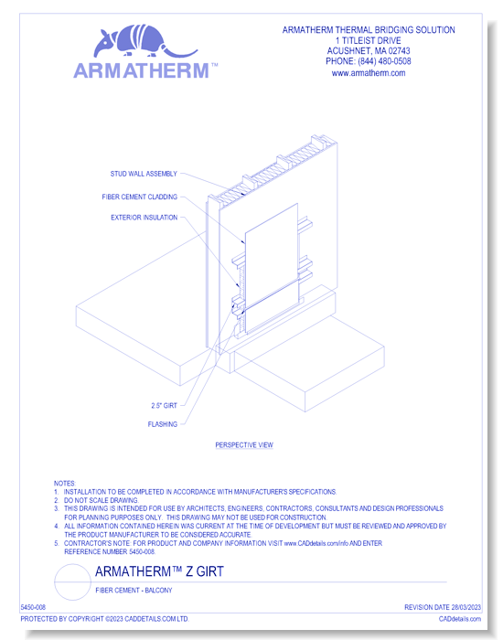 Armatherm™ Z Girt: Fiber Cement - Balcony