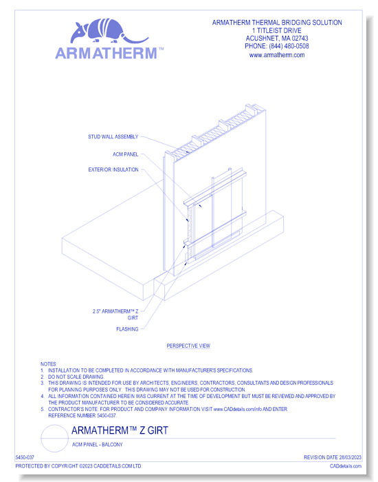 Armatherm™ Z Girt: ACM Panel - Balcony