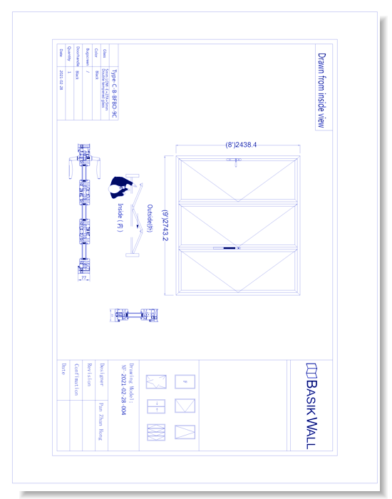Bi-Fold Patio Door: 3 Panel (Model NF-2021-02-28-004)
