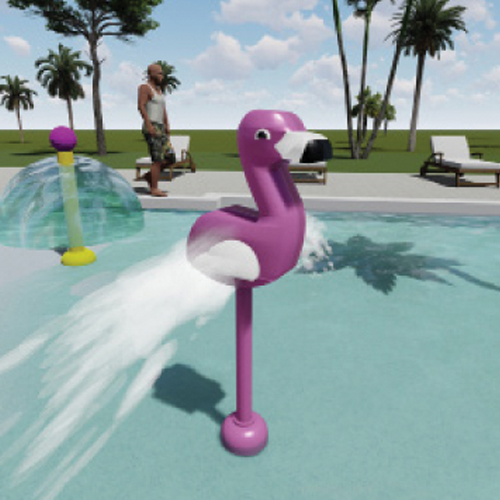 CAD Drawings BIM Models AquaWorx Interactive Water Features: Aqua Flamingo