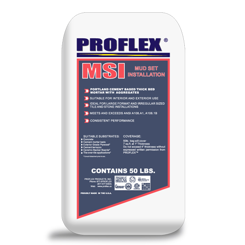 CAD Drawings PROFLEX® Products  Thick Bed Mortar: MSI - ANSI A108.1A, ANSI A108.1B Thick Bed Mortar