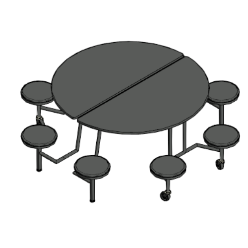 Mobile Stool Tables - Round: MSR