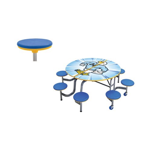CAD Drawings BIM Models AmTab – Furniture and Signage Mobile Stool Tables - Round: MSR