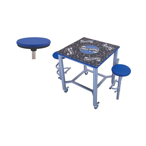 CAD Drawings BIM Models AmTab – Furniture and Signage Mobile Stool Tables - Collaboration: MDST