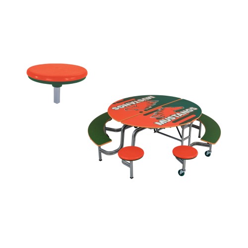 CAD Drawings BIM Models AmTab – Furniture and Signage Mobile Stool and Bench Tables - Round: MSBR