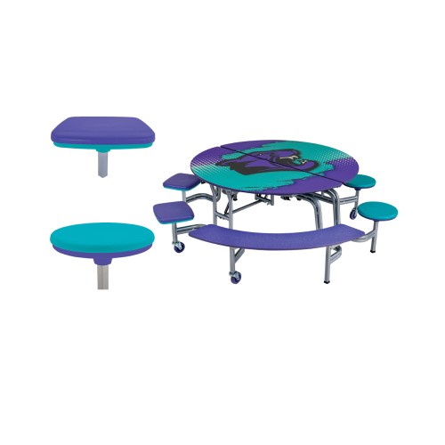 CAD Drawings BIM Models AmTab – Furniture and Signage Mobile Stool and Bench Tables - Round: MSBR