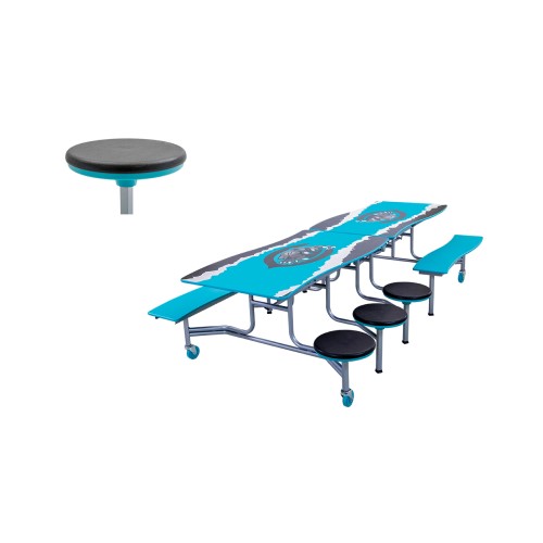CAD Drawings BIM Models AmTab – Furniture and Signage Mobile Stool and Bench Tables - Wave: MSBWT