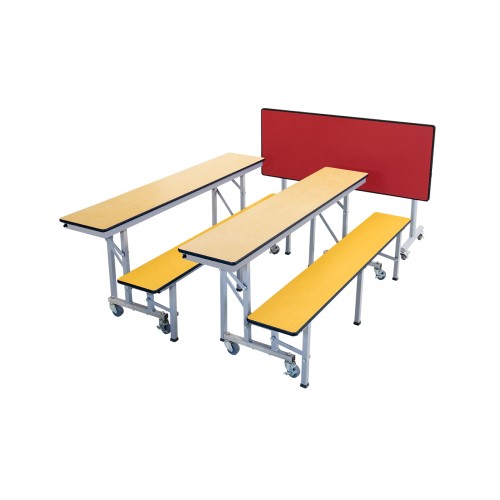 CAD Drawings BIM Models AmTab – Furniture and Signage All-in-One Mobile Convertible Benches with Table - Package: ACBP