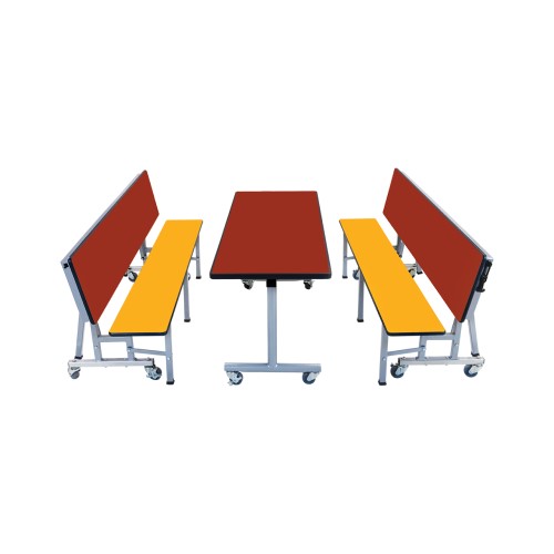 CAD Drawings BIM Models AmTab – Furniture and Signage All-in-One Mobile Convertible Benches with Table - Package: ACBP