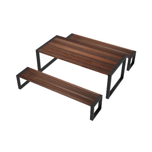 CAD Drawings BIM Models Ipe OutDoor Traditional Picnic Table Sets