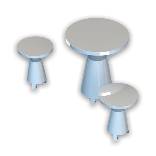 CAD Drawings BIM Models Sonic Architecture Drum Table & Seats (SONIC-TABL)