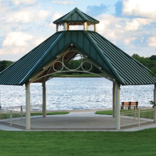 View Grand Haven Hexagon – Six Sided Gable Roof Park Shelter