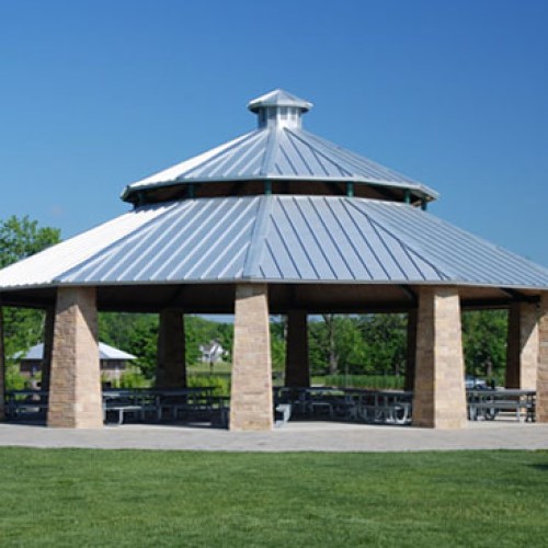 View Clerestory Pavilion – Twelve Sided, Two Tiered Pavilion, Hip Roof