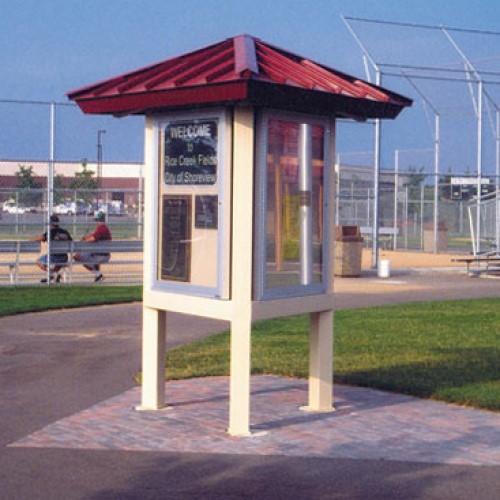 View Kiosk – Three Sided, Single or Three Column Display Shelter